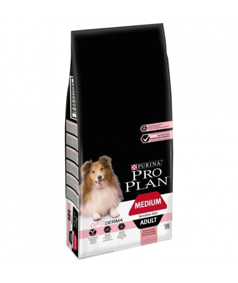 PRO PLAN Sensitive Skin Optiderma Croquettes - Riche en saumon - Pour chiens adultes de taille moyenne - 14 kg