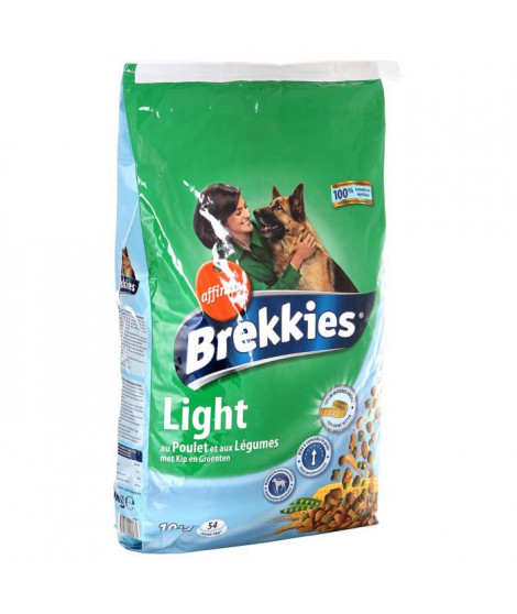 BREKKIES Croquettes Light au poulet et aux légumes - 10kg (x1) - Pour chien adulte