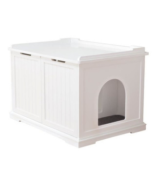 TRIXIE Cabine de toilette - 75 x 51 x 53 cm - Blanc - Pour chat