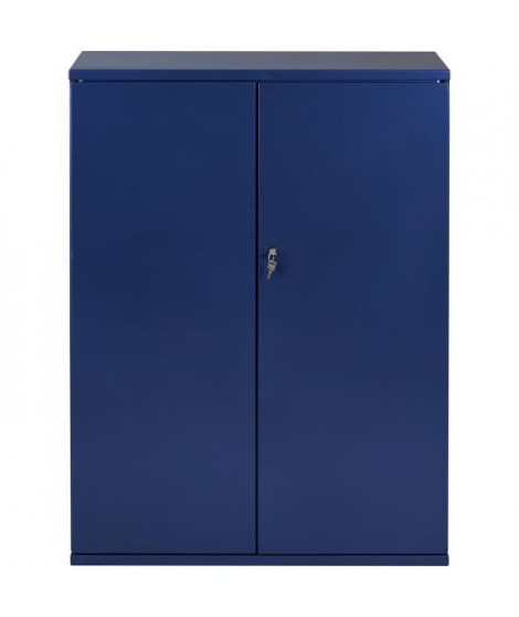 PIERRE HENRY Armoire de bureau JOKER style industriel - Métal bleu nuit nacré - L 80 x H 105 cm