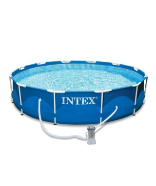 INTEX Kit piscine tubulaire ronde Métal Frame - Ø 3,65 x 0,76 m