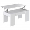 SWING Table basse plateau relevable style contemporain blanc mat - L 100 x l 50 cm