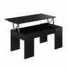 SWING Table basse relevable style contemporain noir mat - L 100 x l 50 cm