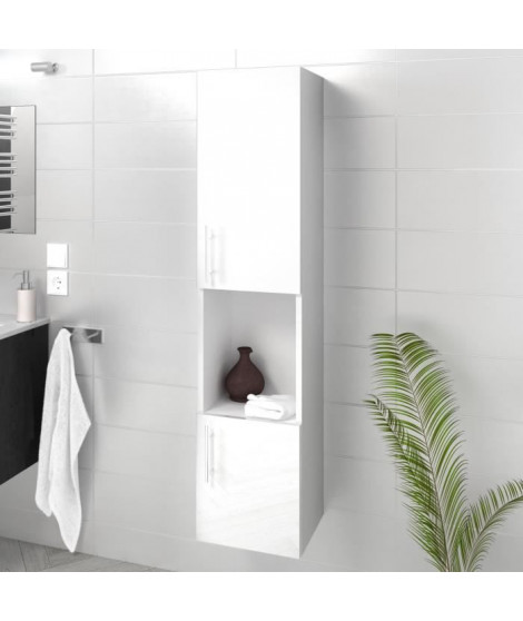 LUNA / LIMA Colonne de salle de bain L 25 cm - Blanc brillant