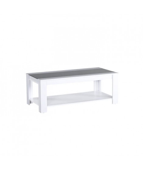 DAMIA Table basse 110 cm - Blanc et anthracite