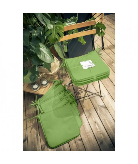 TODAY Lot de 6 Galettes de chaise 38x38x2cm - 100% Polyester - Vert gazon