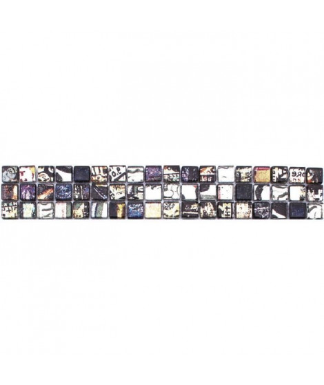 Listel en pate de verre  - 5 x 30 cm - Multicouleur