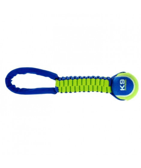 ZEUS Balle tennis 31 cm avec torsion remorqueur - Bleu et vert - Pour chien