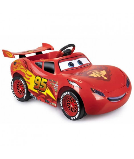 FEBER - Voiture CARS Lightning McQueen avec Sons et Lumieres - Véhicule Electrique pour Enfant 6 Volts