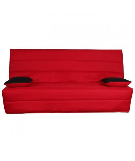 SPLOT Banquette clic clac 3 places - Tissu rouge - Style contemporain - L 190 x P 95 cm