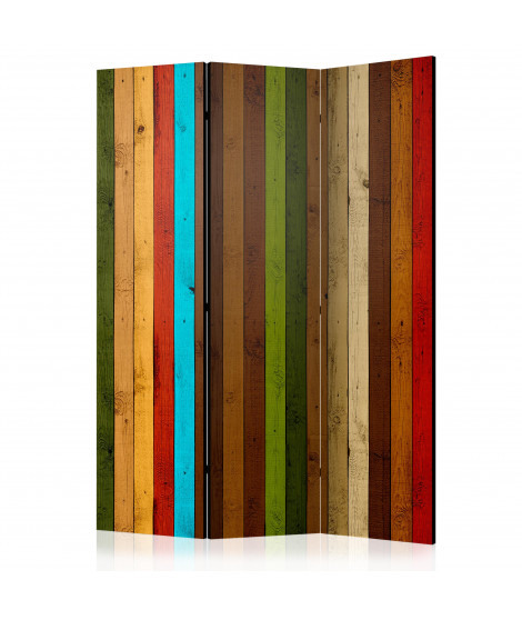Paravent 3 volets - Wooden rainbow [Room Dividers]