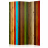 Paravent 3 volets - Wooden rainbow [Room Dividers]