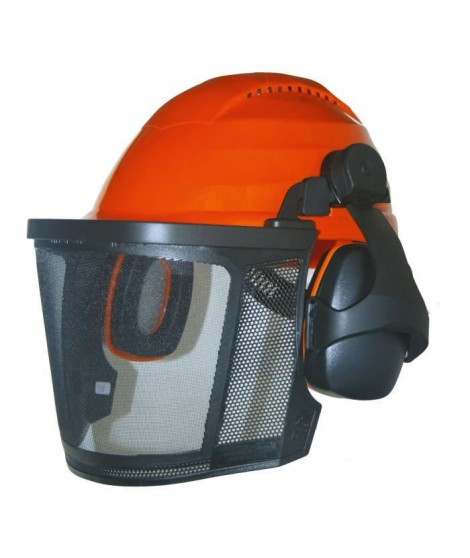 JARDIN PRATIQUE Casque de protection forestier avec grille métallique + Proteges oreilles