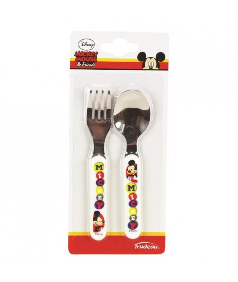 Fun House Disney Mickey ensemble de 2 couverts (fourchette et cuillere) pour enfant