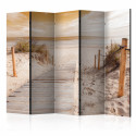 Paravent 5 volets - On the beach - sepia II [Room Dividers]