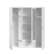 VARIA Armoire 4 portes miroir décor blanc - L 160 x P 51 x H 185 cm