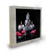 BOUDDHA Tableau déco cadre vitrine 20x20 - Bouddha bougies