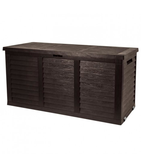 TOOD Malle de rangement en résine - 306 L - 119x52x58 cm - Marron anthracite