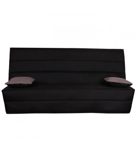 SPLOT Banquette clic clac 3 places - Tissu noir - Style contemporain - L 190 x P 95 cm