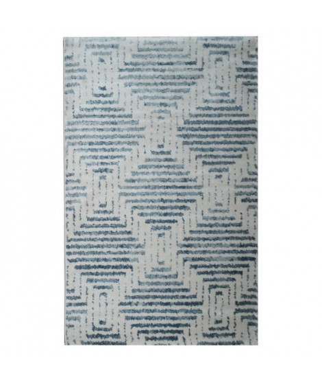 Tapis de salon Géométrique GRENADA Beige Gris et Bleu 120x170cm
