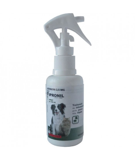 VETOCANIS Spray antiparasitaire, anti-puces et anti-tiques - 100 ml - Pour chiens et chats