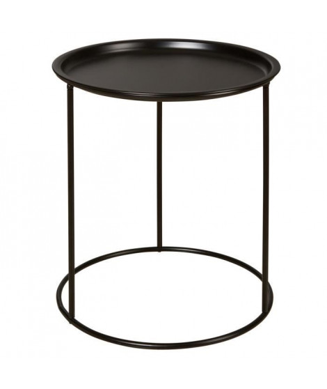 LUCETTE Table basse rondes style contemporain métal noir - L 43 x l 43 cm