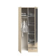 VARIA Armoire 2 portes miroir décor chene - L 81 x P 51 x H 185 cm