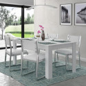 FINLANDEK Table a manger KOVA 6 personnes contemporain blanc mat - L 160 x l 90 cm