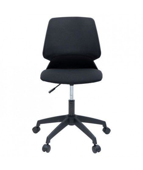 MIALY Chaise de bureau - Tissu noir - Contemporain - L 47 x P 49 cm