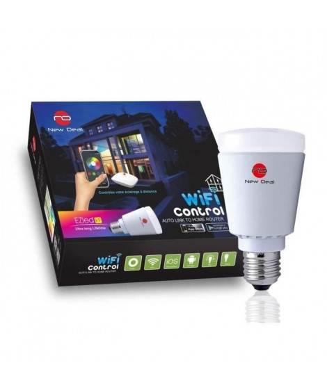 NEW DEAL Kit de 3 ampoules LED connectées couleurs Wi-Fi avec contrôleur Ezled k9