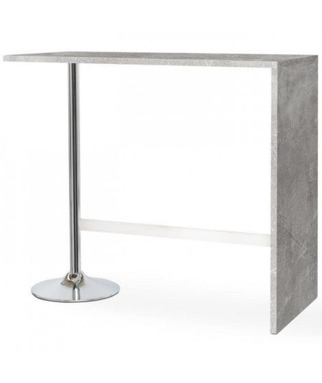 PARTY Table bar de 4 a 6 personnes style contemporain effet béton brillant - L 120 x l 60 cm