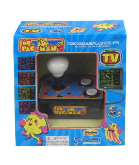 Console avec jeu vidéo intégré Ms Pacman TV Arcade Plug & Play