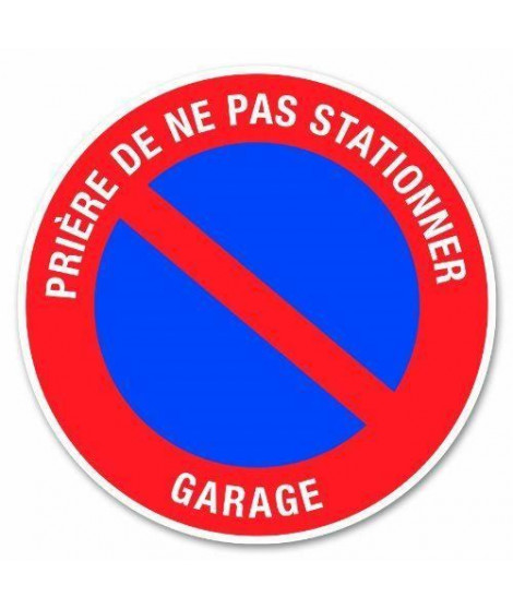 Disque de signalisation Garage stationnement interdit - PVC adhésif - Ø 280 mm