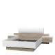 MOROLLA Lit 140x190 cm avec 2 chevets + tete de lit en simili - Blanc