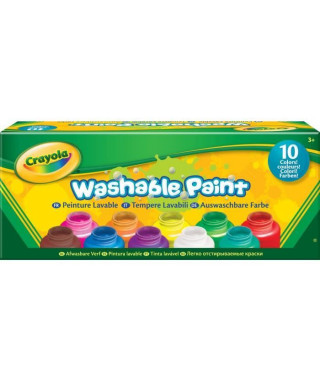 Crayola - 10 pots de peinture lavable - boîte française - Peinture et accessoires