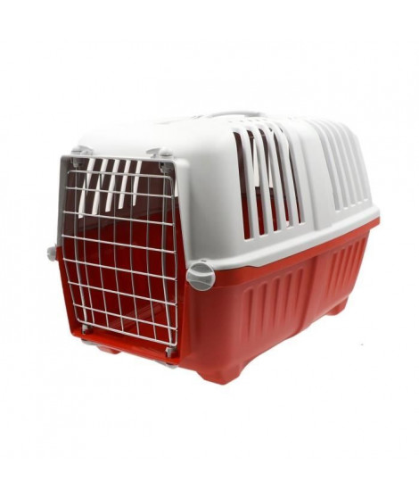 AIME Caisse de transport Pratiko pour chien et chat - 48 x 31 x 32 cm - Rouge