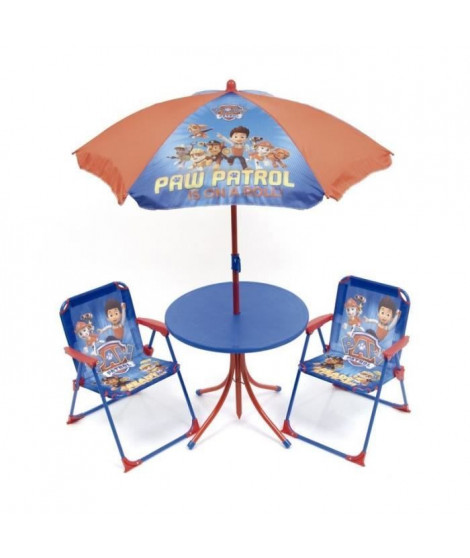 PAT' PATROUILLE Ensemble de jardin / Camping enfant (table, 2 chaises et parasol)