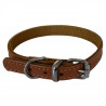 YAGO Collier en cuir Souple et Réglable pour grand chien, taille L 43-54 cm, Coloris Marron