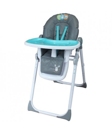 BAMBIKID Chaise Haute Multiposition Polo et Ses Amis Turquoise