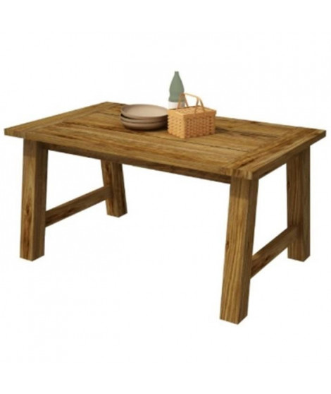 CAMPAGNE Table a manger de 8 a 10 personnes classique décor ton bois - L 180 x l 89,6 cm