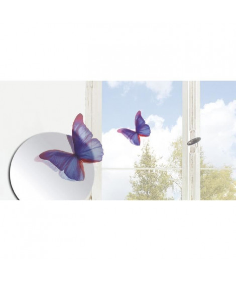 Lot de 7 papillons déco murale 3D - Transparent indigo - PVC
