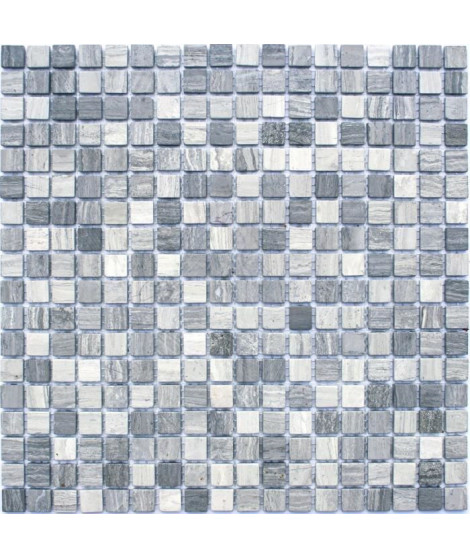 Mosaique en pate de verre Fleur - 30 x 30 cm - Gris