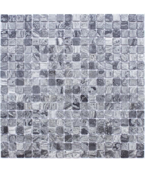 Mosaique en pate de verre  Fleur Brillante 30 x 30 cm - Gris