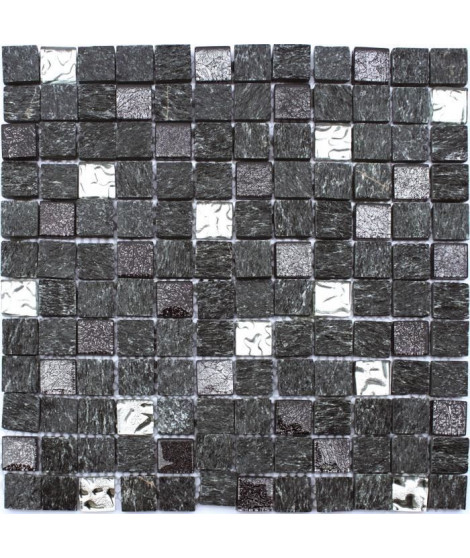 Mosaique en pate de verre et carrelage  30 x 30 cm - Noir