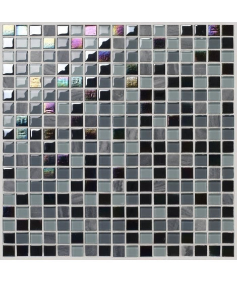 Mosaique en pate de verre - - 30 x 30 cm - Noir