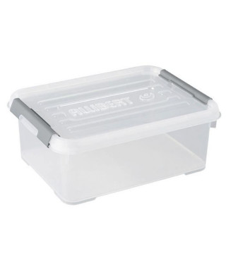 ALLIBERT Boîte de rangement Handy Plus - Clips gris - Couvercle transparent - 12 L