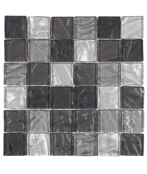 Mosaique en pate de verre - 30 x 30 cm - Noir