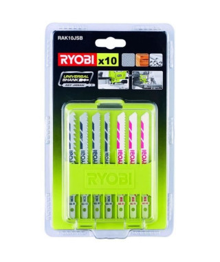 RYOBI Coffret 10 lames pour scie sauteuse 102 mm