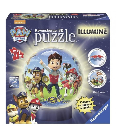 PAT'PATROUILLE Puzzle 3D Illuminé 72 pcs