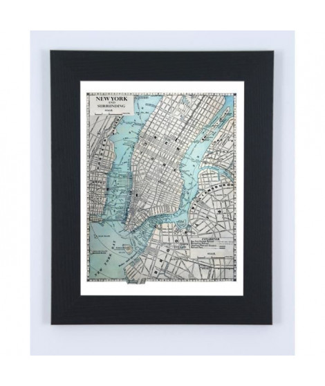 Image encadrée New York Map - 57 x 77 cm
